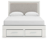 Zuraleus White Upholstered Panel Platform Storage Bedroom Set view 3