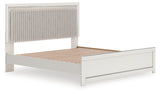 Zuraleus White King Upholstered Panel Platform Bed