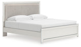 Zuraleus White King Upholstered Panel Platform Bed