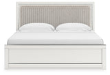 Zuraleus White King Upholstered Panel Platform Bed