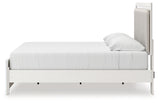 Zuraleus White King Upholstered Panel Platform Bed