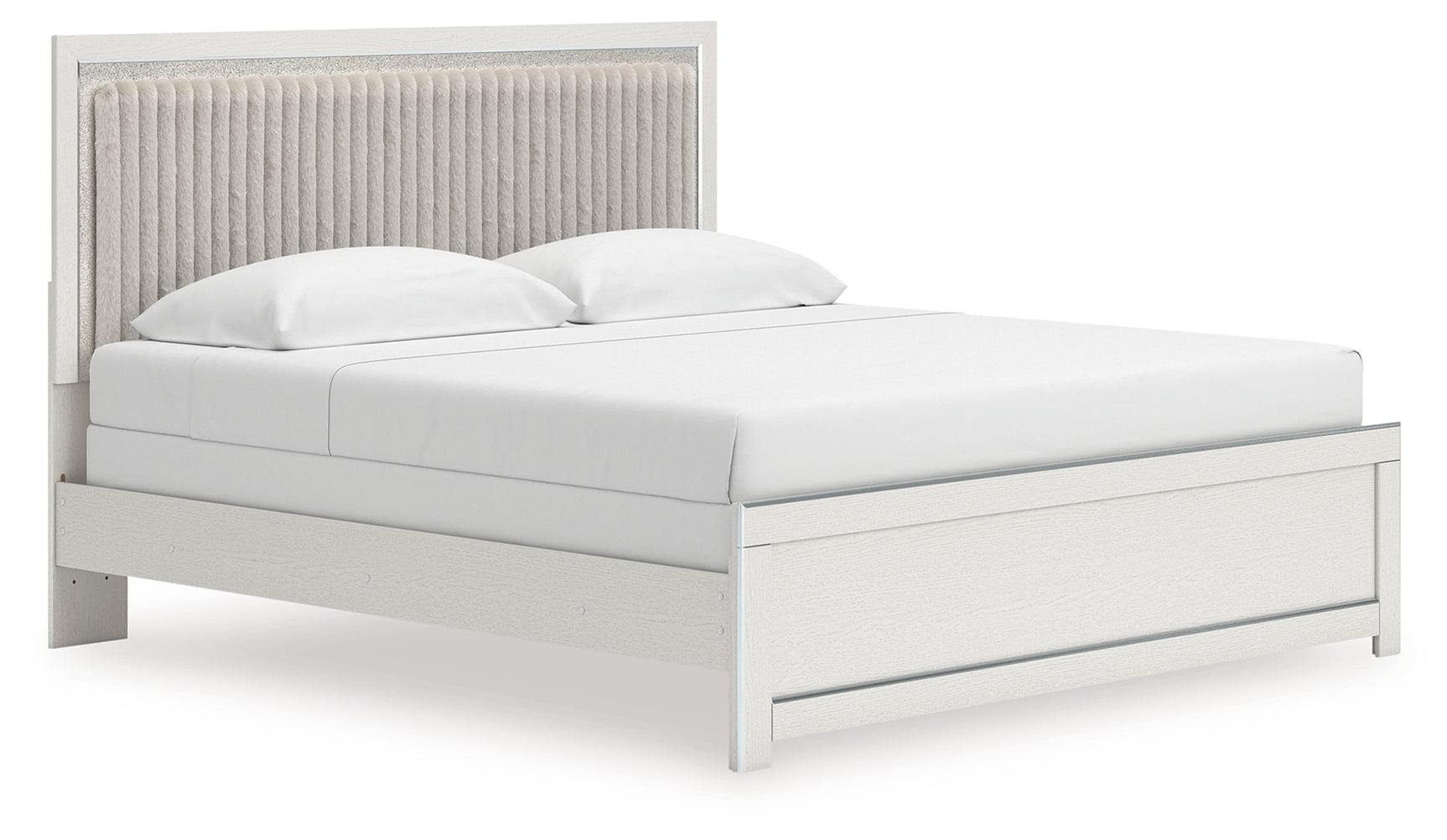 Zuraleus White King Upholstered Panel Bed