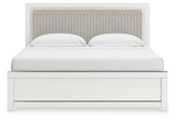 Zuraleus White King Upholstered Panel Bed