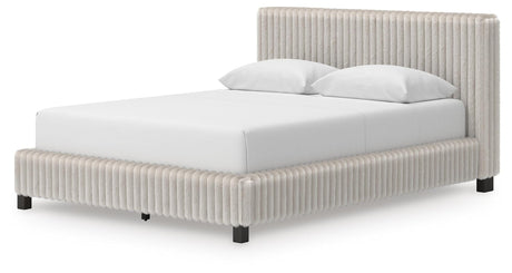 Zuraleus White Upholstered Bedroom Set angled view
