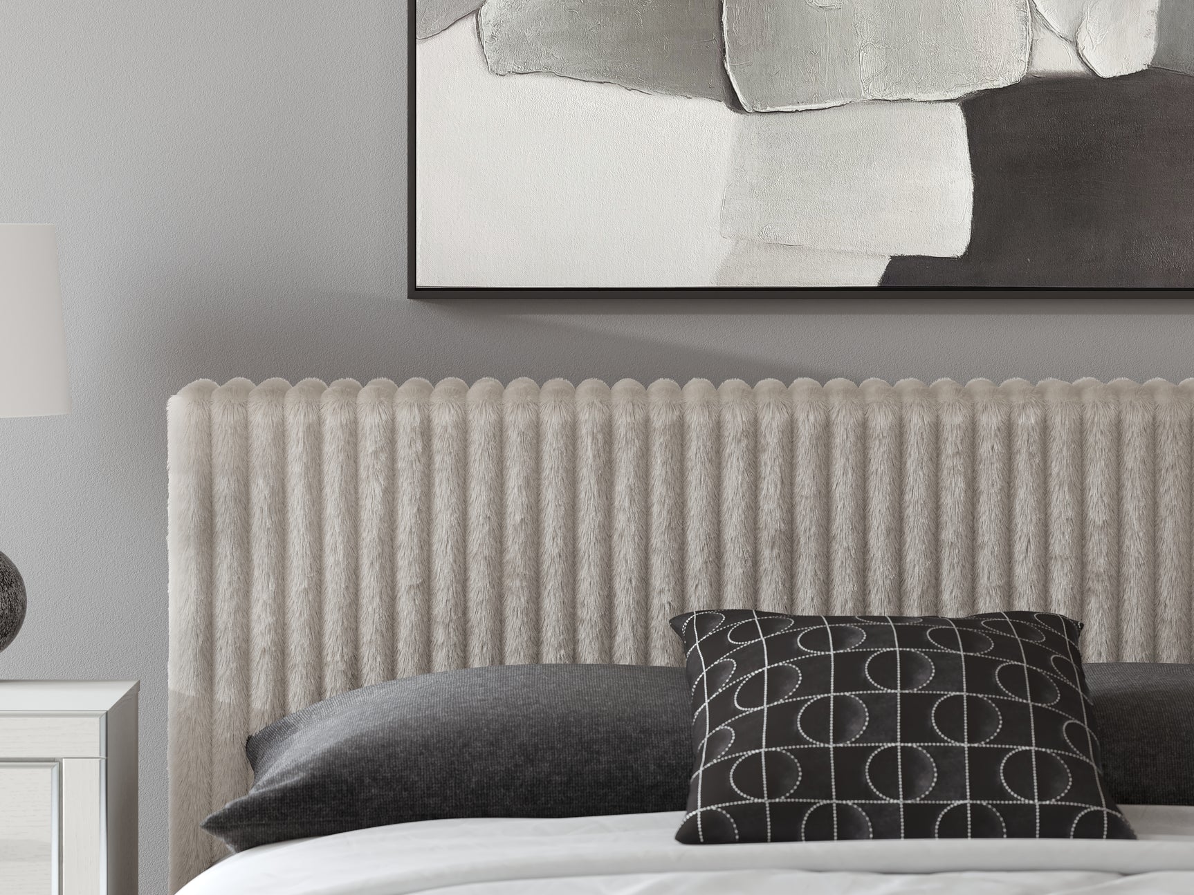 Zuraleus White King Upholstered Bed