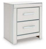 Zuraleus White Upholstered Panel Platform Storage Bedroom Set angled view
