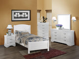 Louis Philip White Modern And Traditional Wood King Sleigh Bed - Ella Furniture