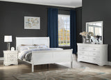 Louis Philip Night Stand White, Versatile Modern Wood, Pewter Bail 2 Drawers - Ella Furniture