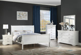 Louis Philip Night Stand White, Versatile Modern Wood, Pewter Bail 2 Drawers - Ella Furniture