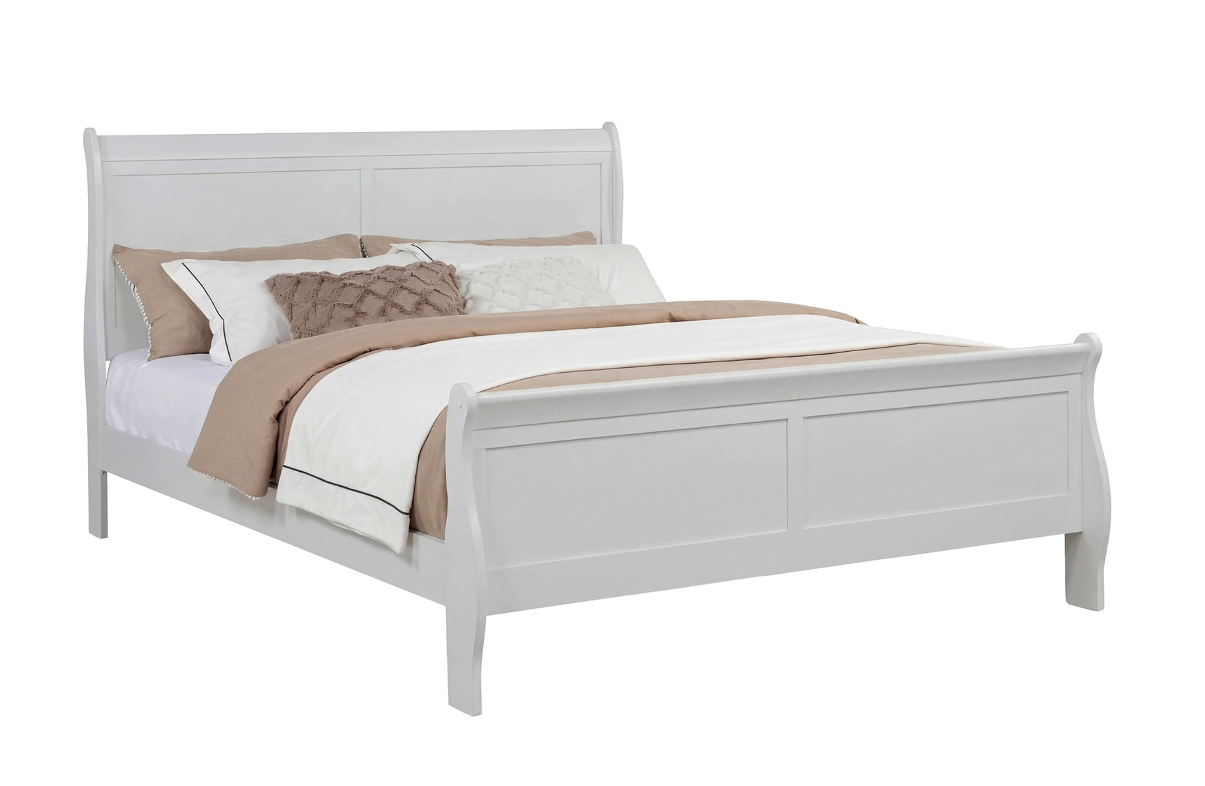 Louis Philip Greige Sleigh Panel King Bed from Ella Furniture
