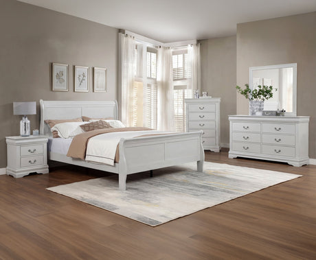 Louis Philip Greige Sleigh Panel Twin Bed view 2