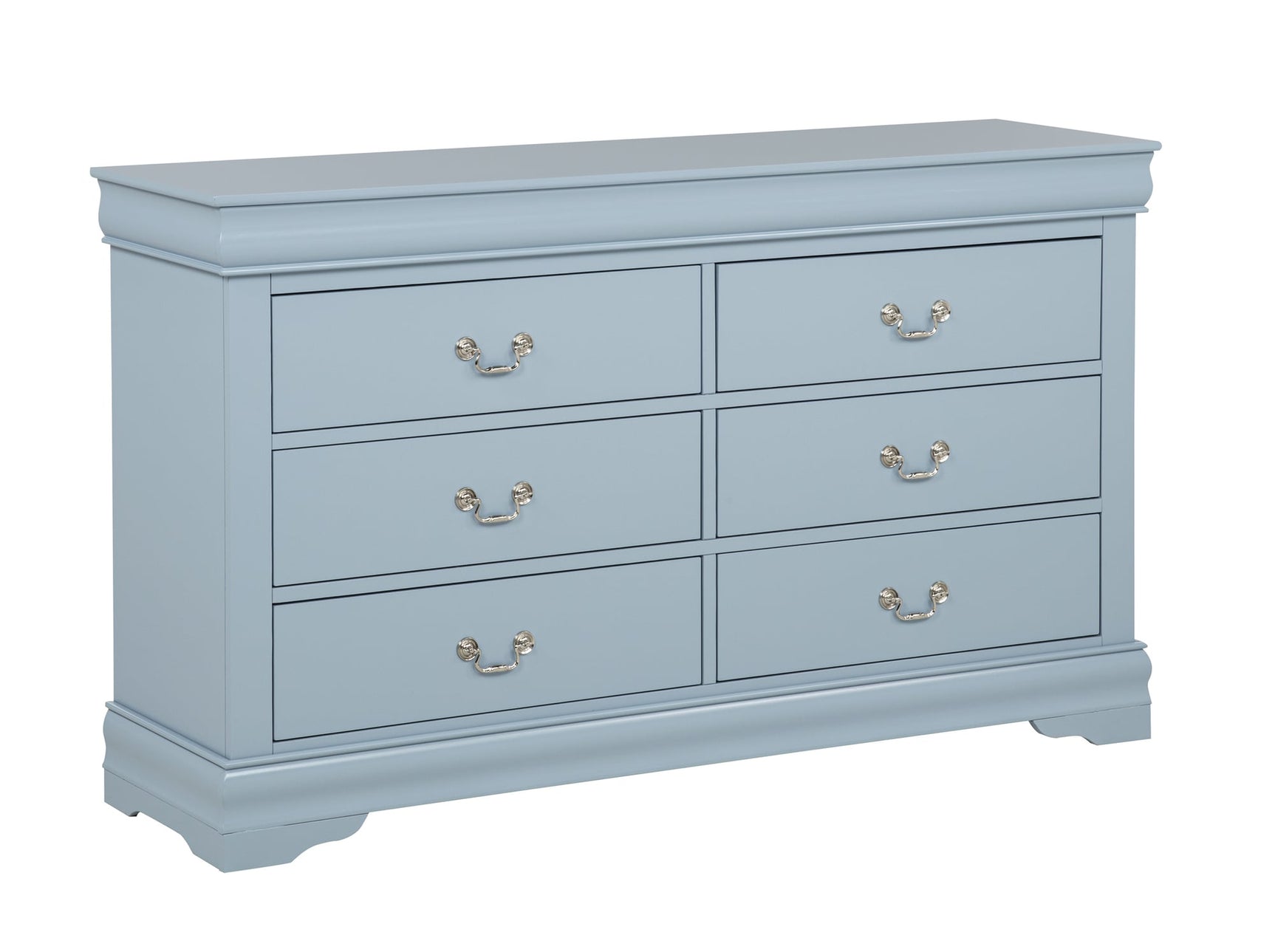 Louis Philip Blue Dresser and Mirror view 2