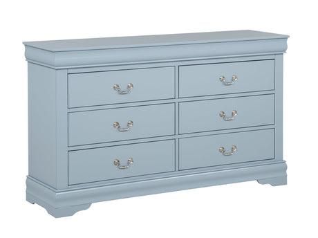 Louis Philip Blue Dresser and Mirror view 2