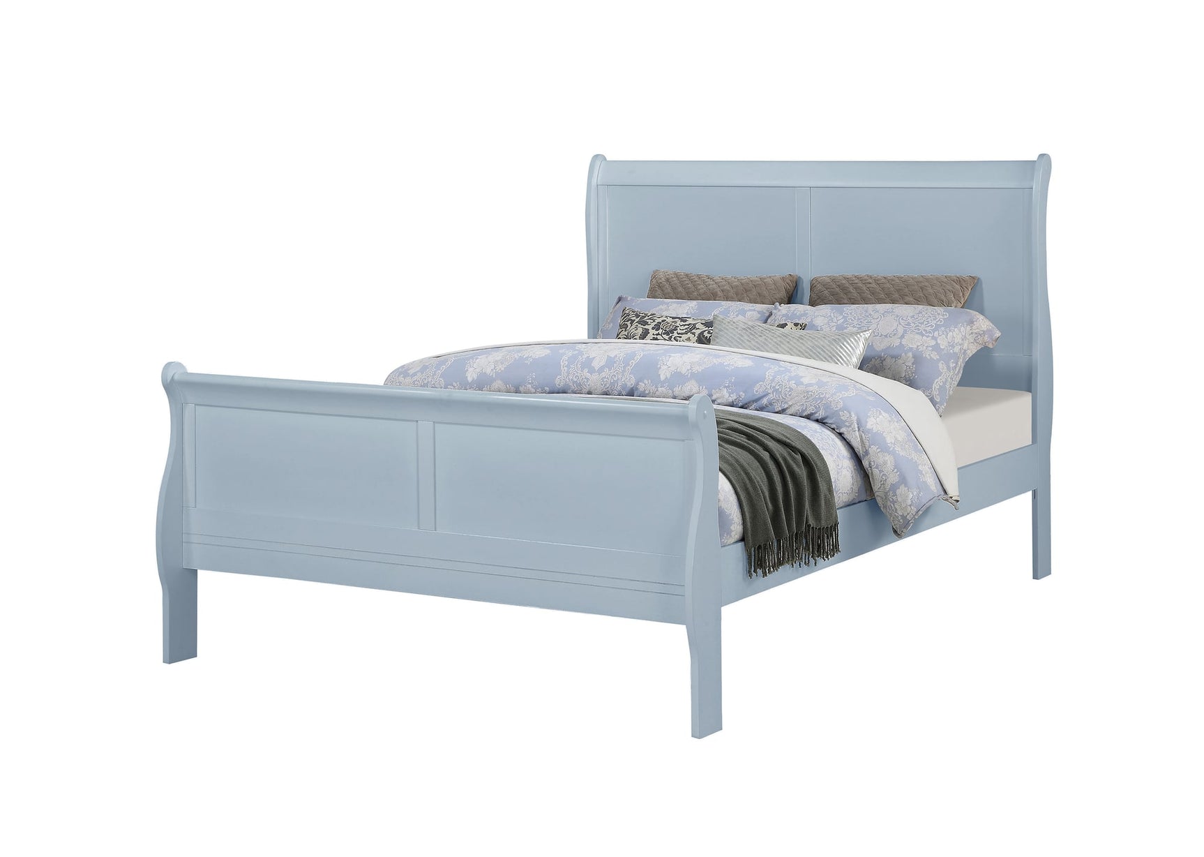 Louis Philip Blue Sleigh Panel Bedroom Set view 5