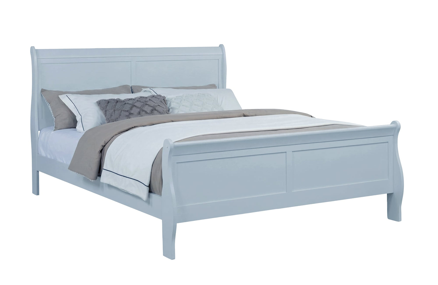 Louis Philip Blue Sleigh Panel Bedroom Set view 2