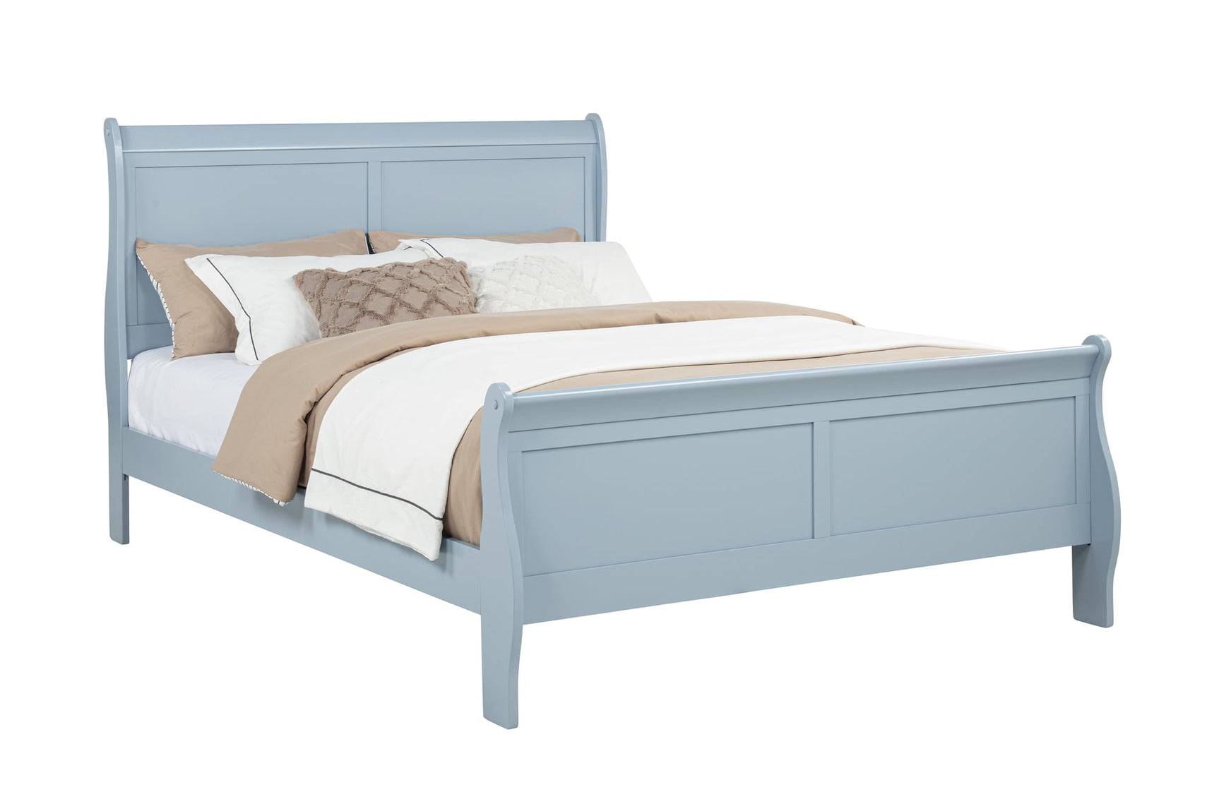 Louis Philip Blue Sleigh Panel Bedroom Set view 3