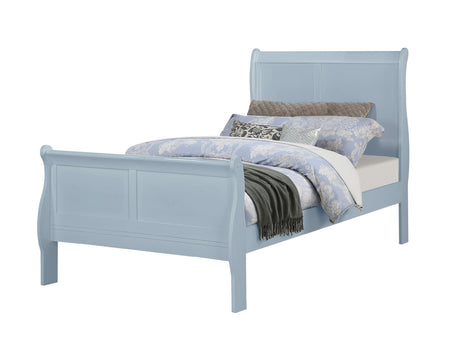 Louis Philip Blue Sleigh Panel Twin Bed from Ella Furniture