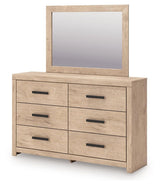 Sanginlane Tan Dresser and Mirror