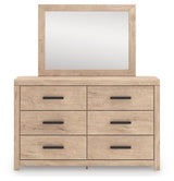 Sanginlane Tan Dresser and Mirror