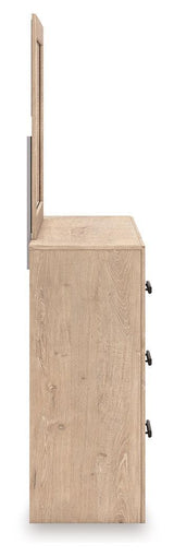 Sanginlane Tan Dresser and Mirror