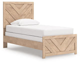 Sanginlane Tan Twin Panel Bed