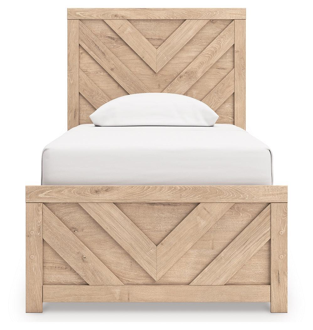 Sanginlane Tan Twin Panel Bed