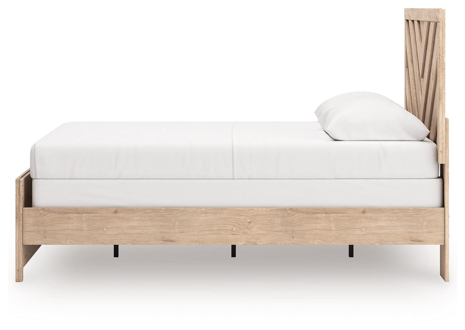 Sanginlane Tan Queen Panel Bed