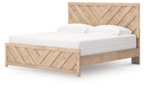 Sanginlane Tan King Panel Bed
