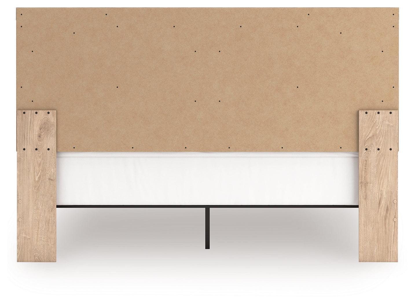 Sanginlane Tan King Panel Bed