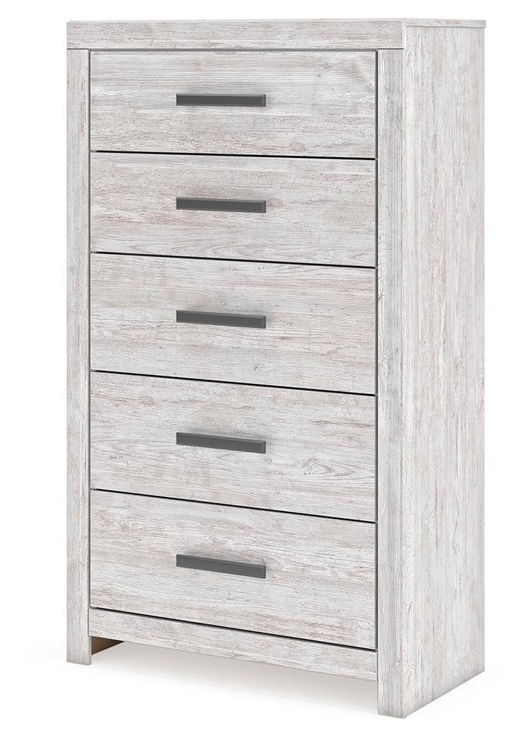 Cayboni Whitewash 5-Drawer Chest