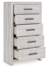 Cayboni Whitewash 5-Drawer Chest