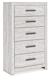 Cayboni Whitewash 5-Drawer Chest