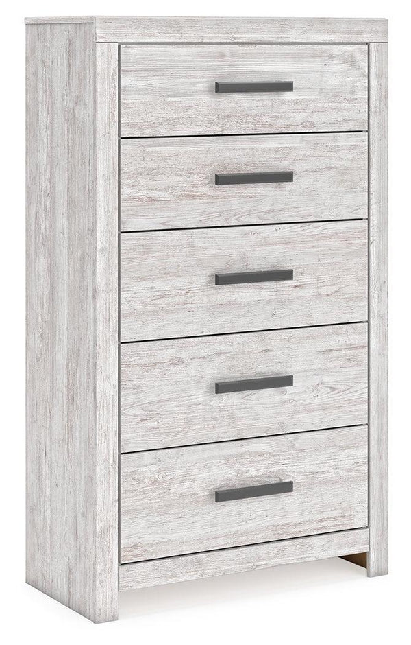 Cayboni Whitewash 5-Drawer Chest
