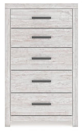 Cayboni Whitewash 5-Drawer Chest