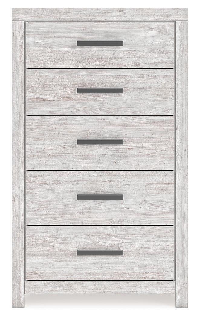Cayboni Whitewash 5-Drawer Chest