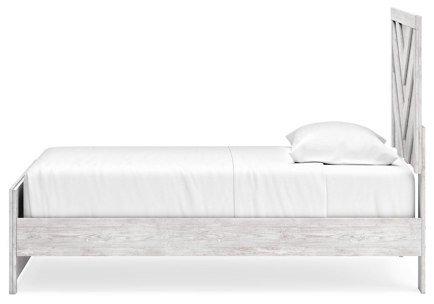 Cayboni Whitewash Twin Panel Bed