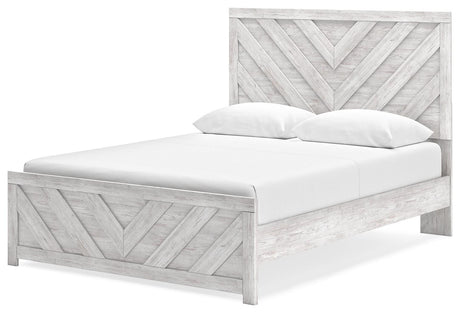 Cayboni Whitewash Panel Bedroom Set angled view