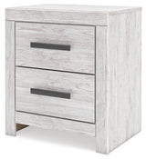 Cayboni Whitewash Casual Nightstand with 2 Drawers