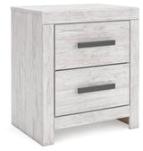 Cayboni Whitewash Casual Nightstand with 2 Drawers