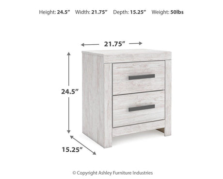 Cayboni Whitewash Panel Bedroom Set dimension view