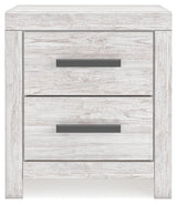 Cayboni Whitewash Casual Nightstand with 2 Drawers