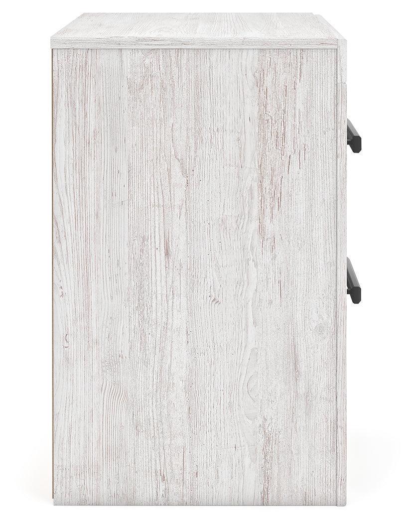Cayboni Whitewash Casual Nightstand with 2 Drawers