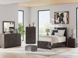 Prendonea Charcoal Twin Panel Bed