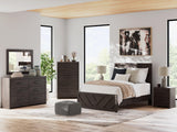 Prendonea Charcoal Full Panel Bed
