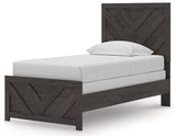 Prendonea Charcoal Twin Panel Bed