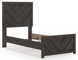 Prendonea Charcoal Twin Panel Bed