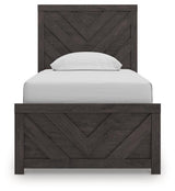 Prendonea Charcoal Twin Panel Bed