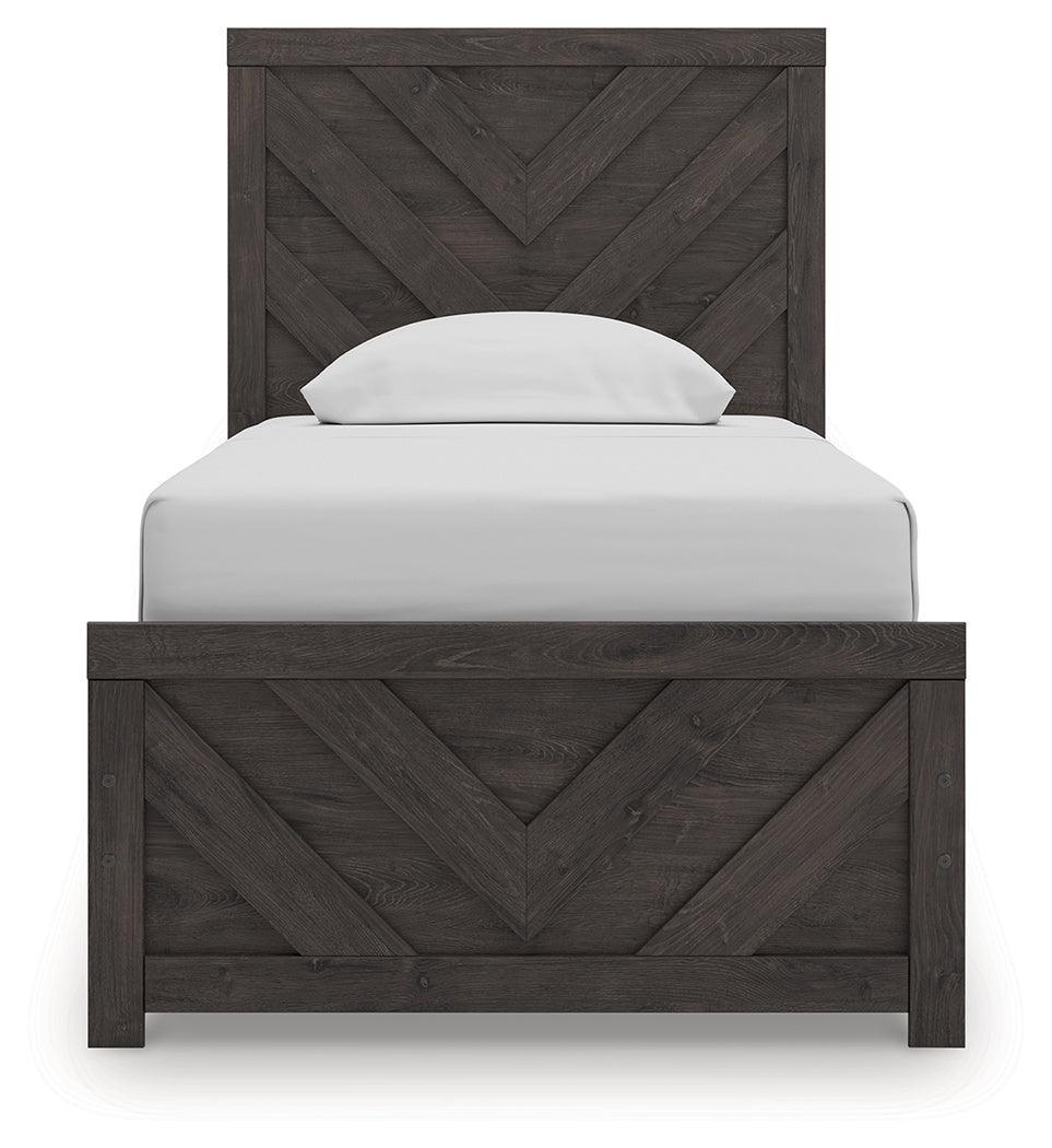 Prendonea Charcoal Twin Panel Bed