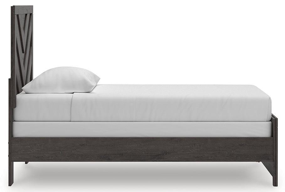 Prendonea Charcoal Twin Panel Bed
