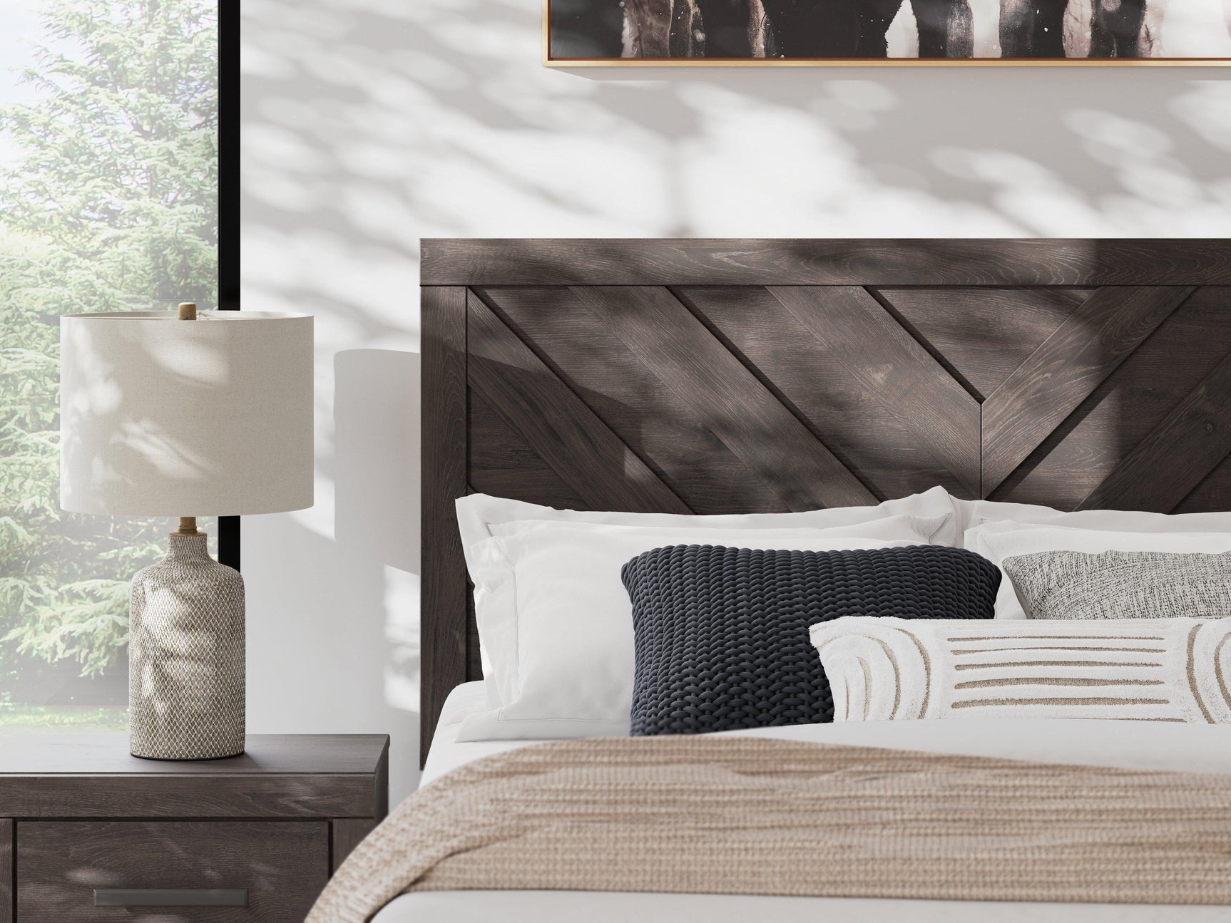 Prendonea Charcoal Queen Panel Bed